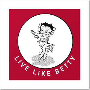 Live Like Betty Vintage in White Posters and Art